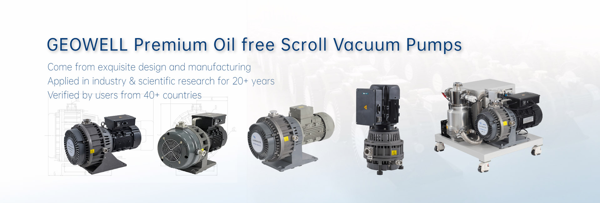 Full series dry scroll vacuum pumps